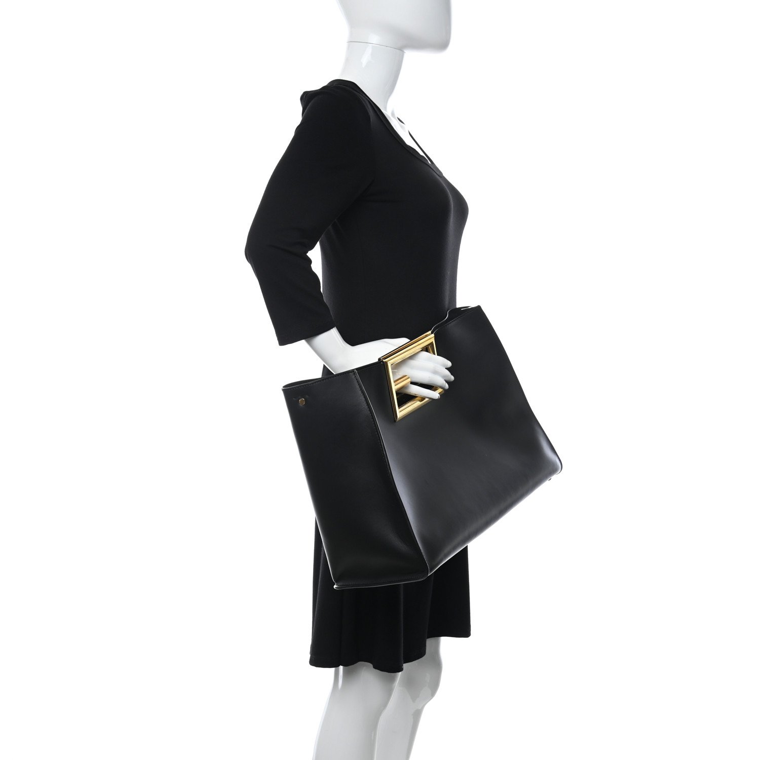 Fendi Vitello King Large Fendi Way Tote Black — view 3