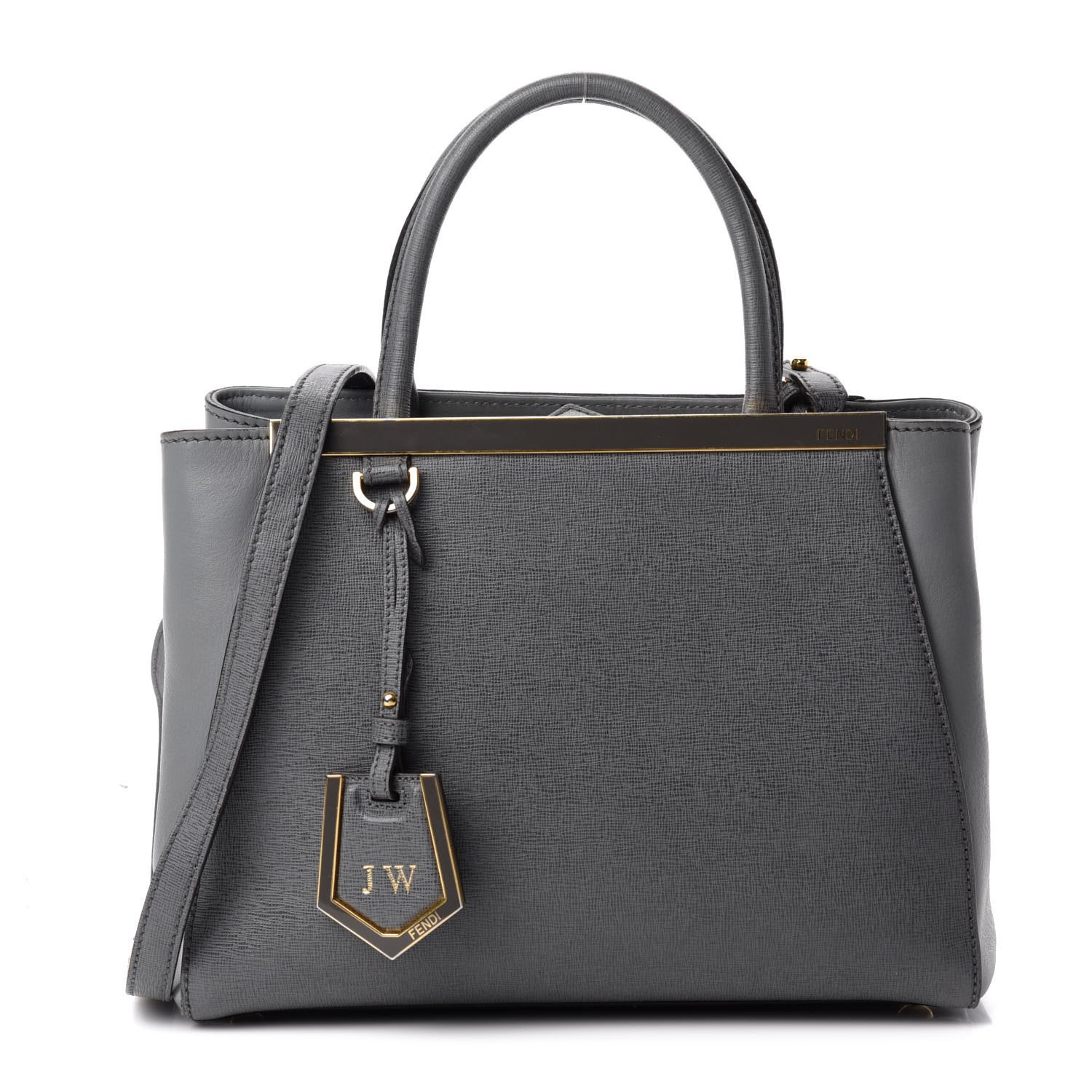 Fendi Vitello Elite Petite 2Jours Tote Grigio