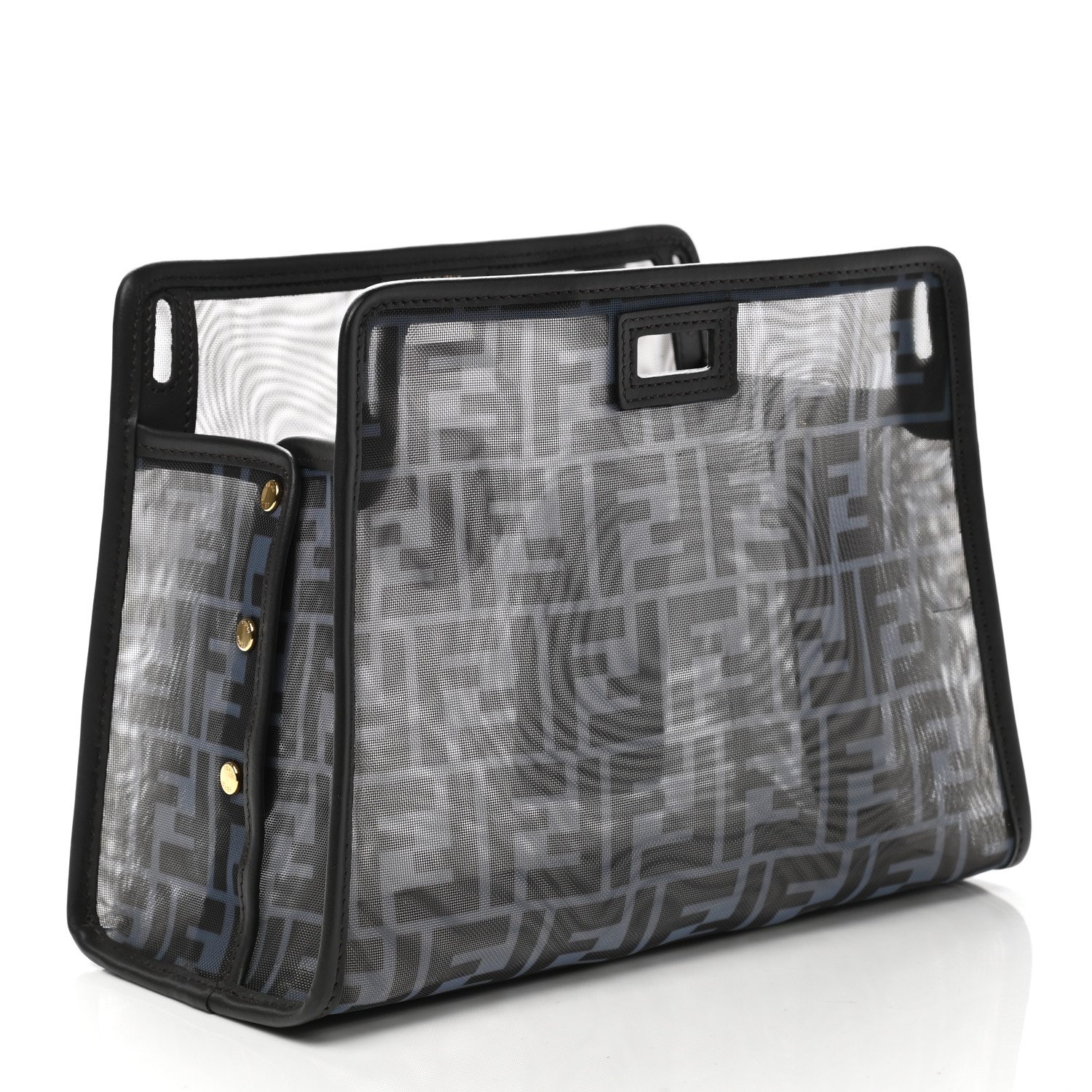 Fendi Mesh FF 1974 Mini Peekaboo Defender Cover Azzurro Black Ebano — view 3
