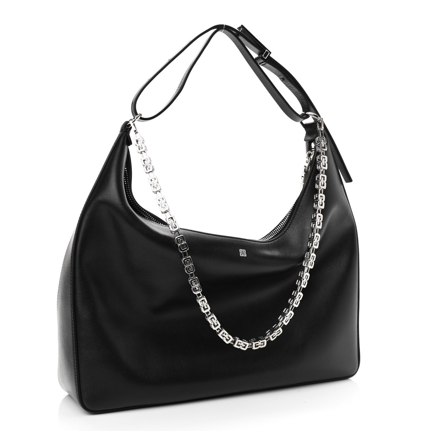 Givenchy Smooth Calfskin Medium Moon Cut Shoulder Bag Black — view 2