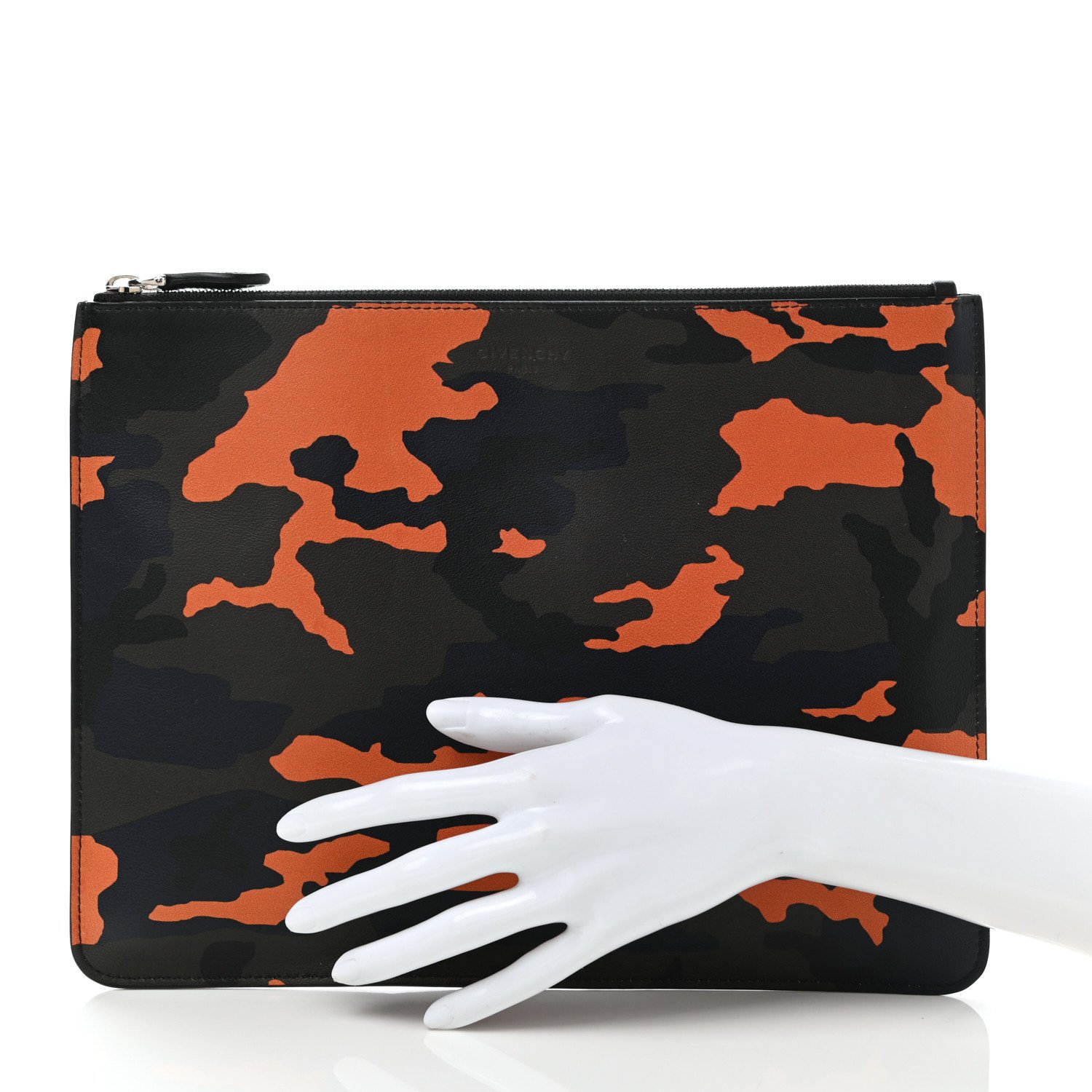 Givenchy Calfskin Camouflage Print Zip Pouch Multi — view 4