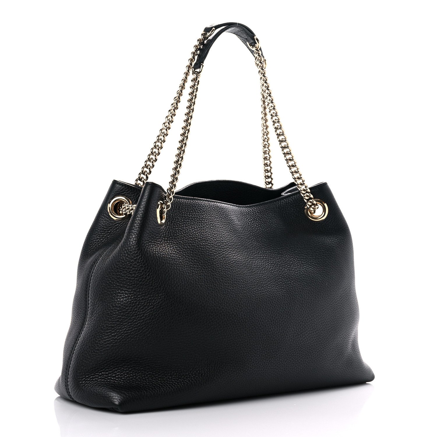 Gucci Pebbled Calfskin Medium Soho Chain Shoulder Bag Black — view 2