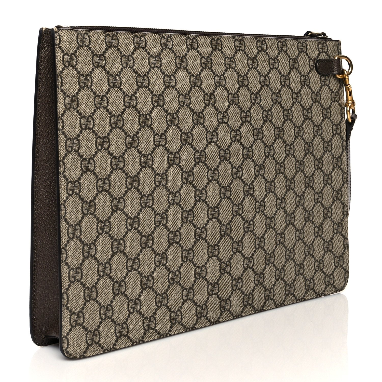 Gucci GG Supreme Monogram Web Animalier Bee Embroidered Medium Documents Holder Beige New Acero — view 2