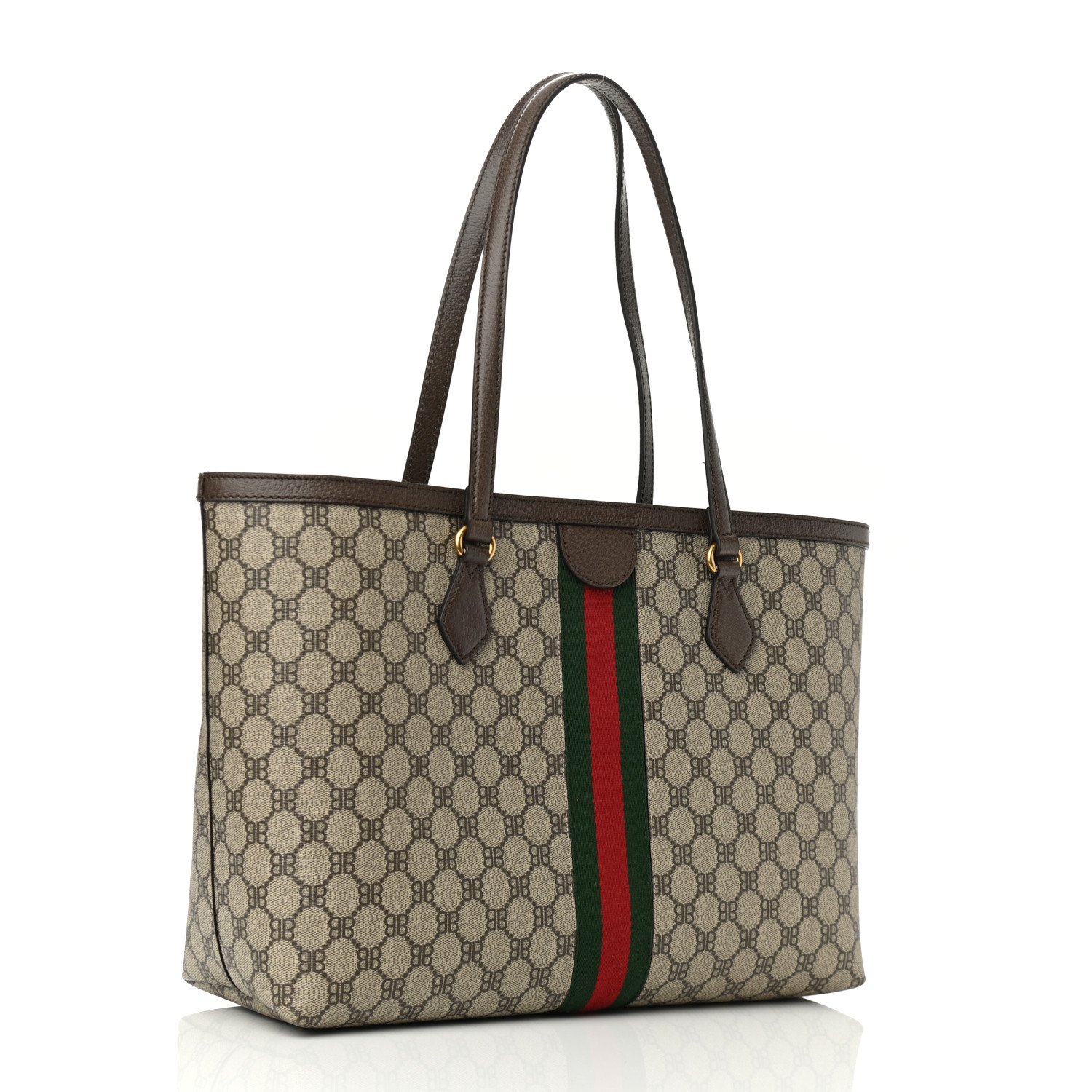 Gucci X BALENCIAGA BB Supreme Monogram Web Medium Ophidia Shopping Tote Beige New Acero — view 2