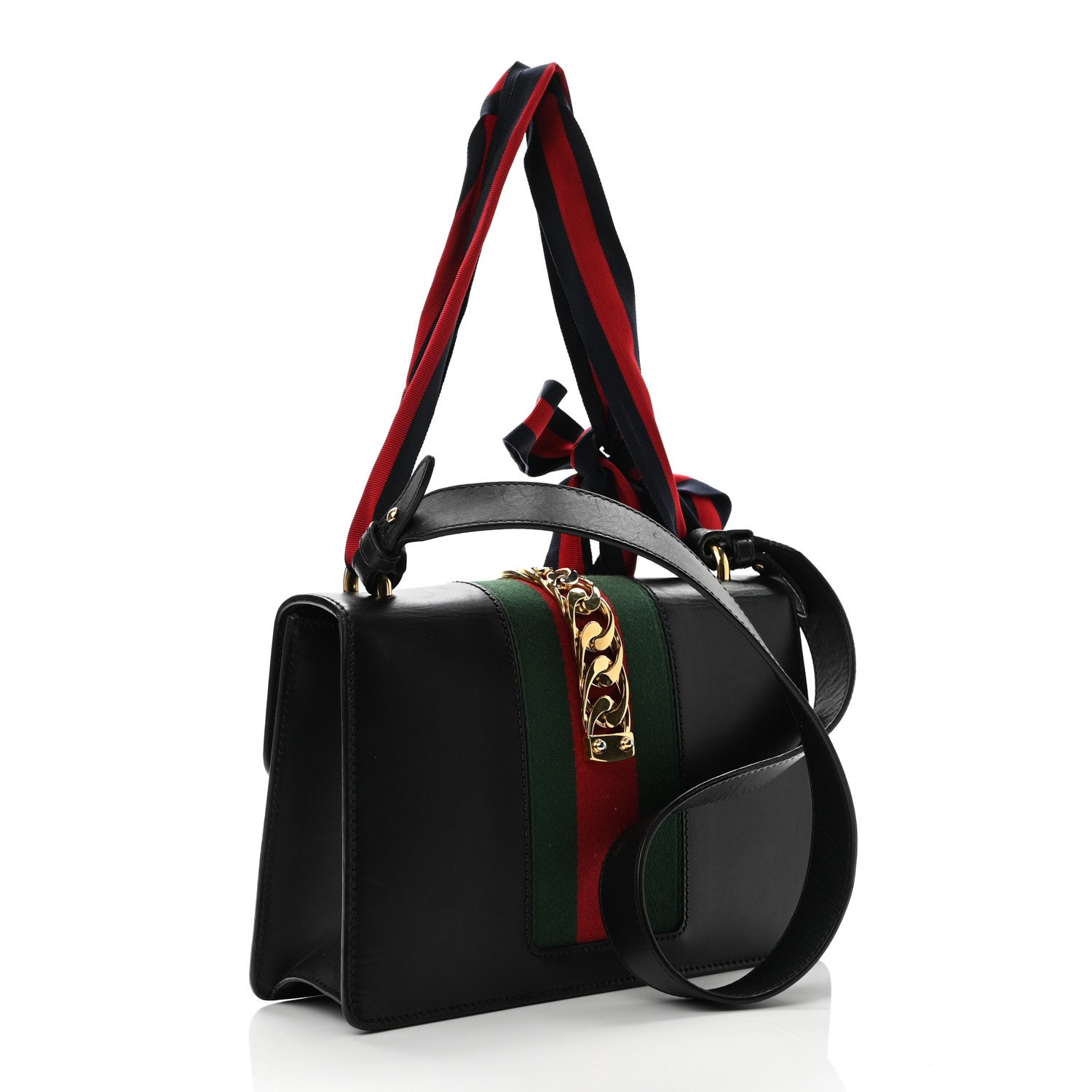 Gucci Calfskin Small Sylvie Shoulder Bag Black — view 2