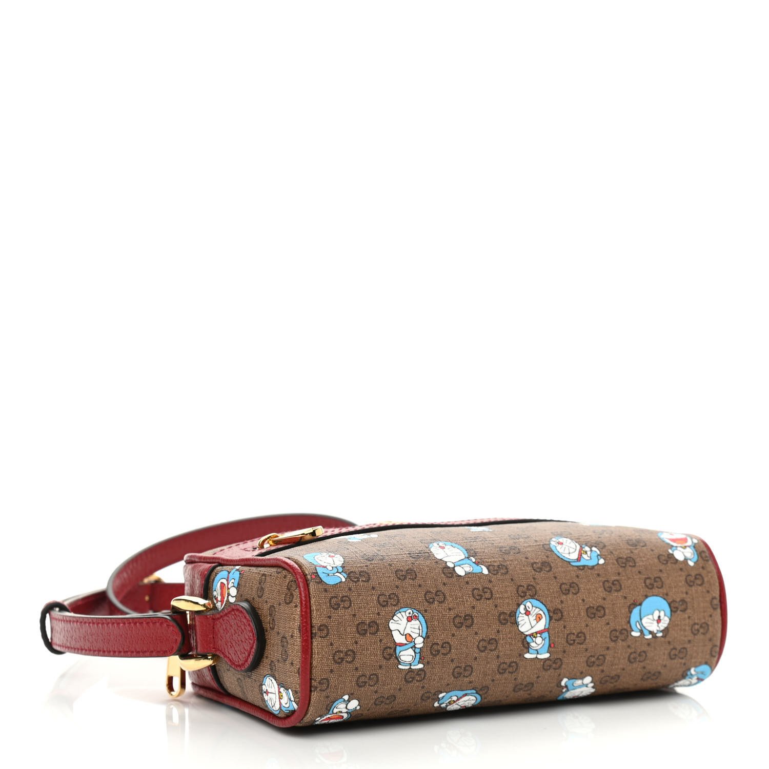 Gucci X DORAEMON Mini Vintage GG Supreme Monogram Camera Bag Beige Cherry Red — view 4