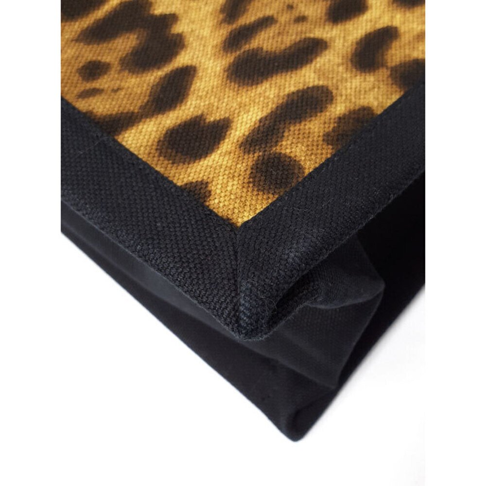 Saint Laurent Rive Gauche Tote | Leopard Print Canvas Shopping Bag — view 4