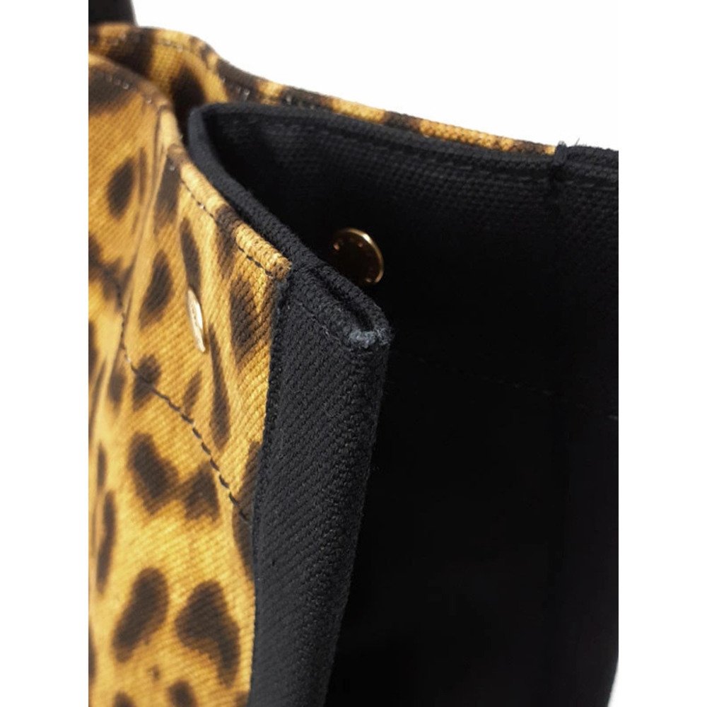 Saint Laurent Rive Gauche Tote | Leopard Print Canvas Shopping Bag — view 5