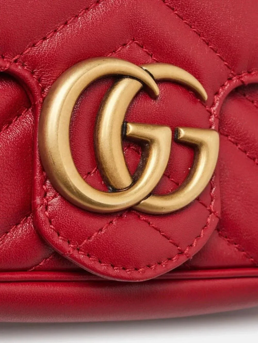 GG Marmont Matelassé Leather Super Mini Bag in Red — view 5