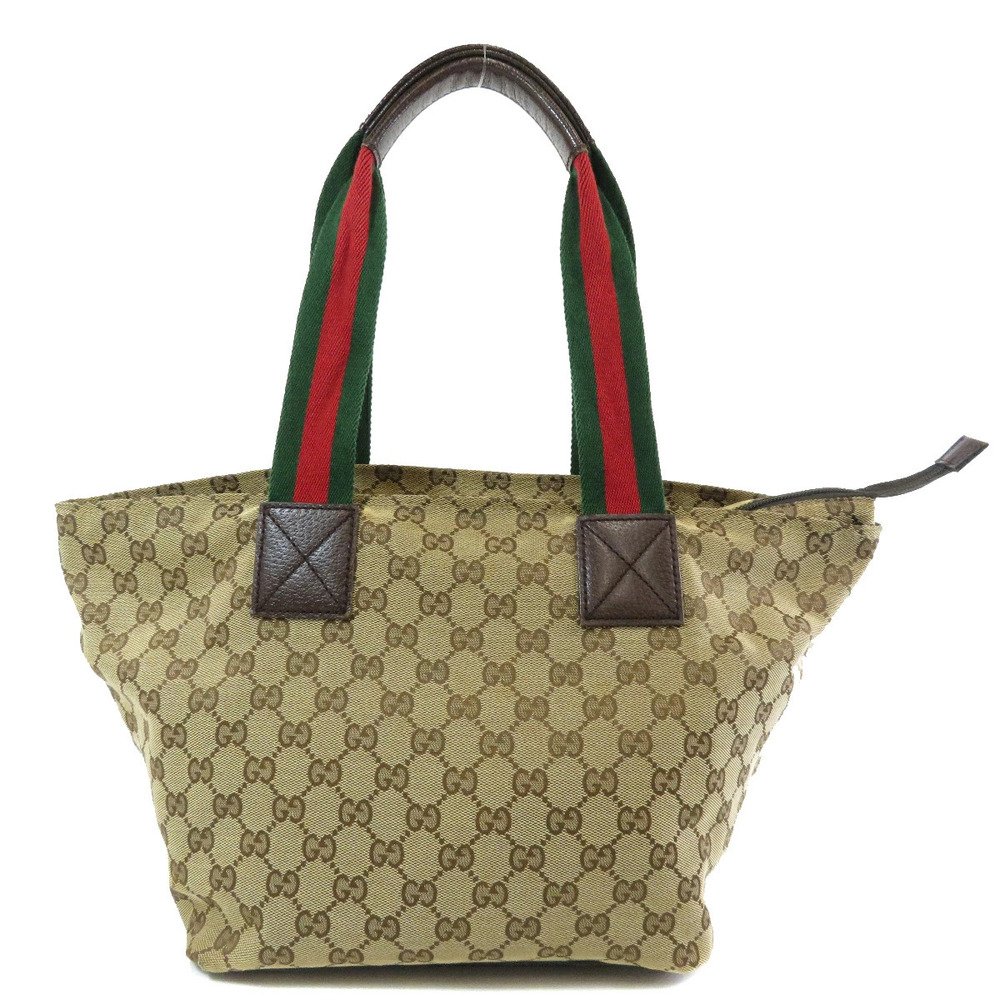 Gucci GG Canvas Web Sherry Line Tote Bag striped Brown — view 2