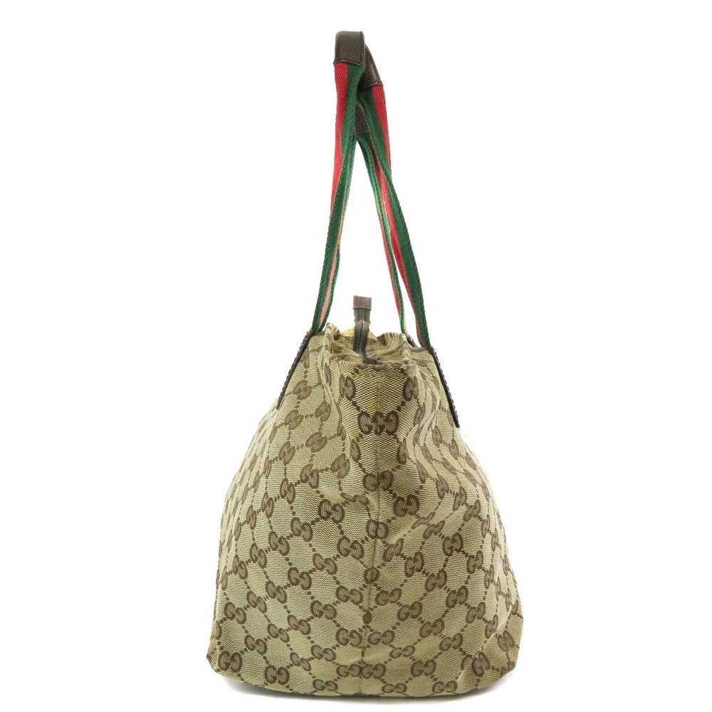 Gucci GG Canvas Web Sherry Line Tote Bag striped Brown — view 3