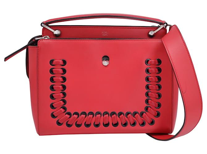 Fendi Dotcom Satchel Bag in Red Leather — view 2