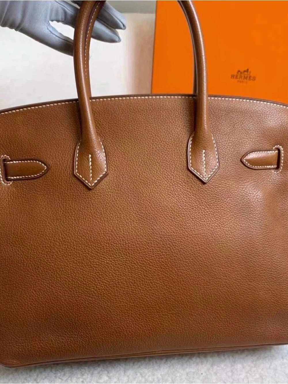 Report Hermes Birkin 30 Barenia leather bag — view 2