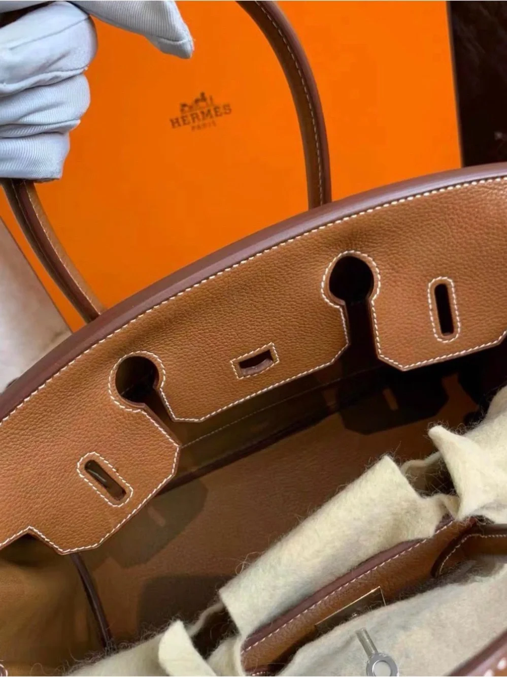 Report Hermes Birkin 30 Barenia leather bag — view 3
