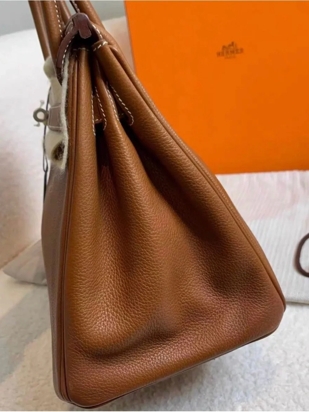 Report Hermes Birkin 30 Barenia leather bag — view 4