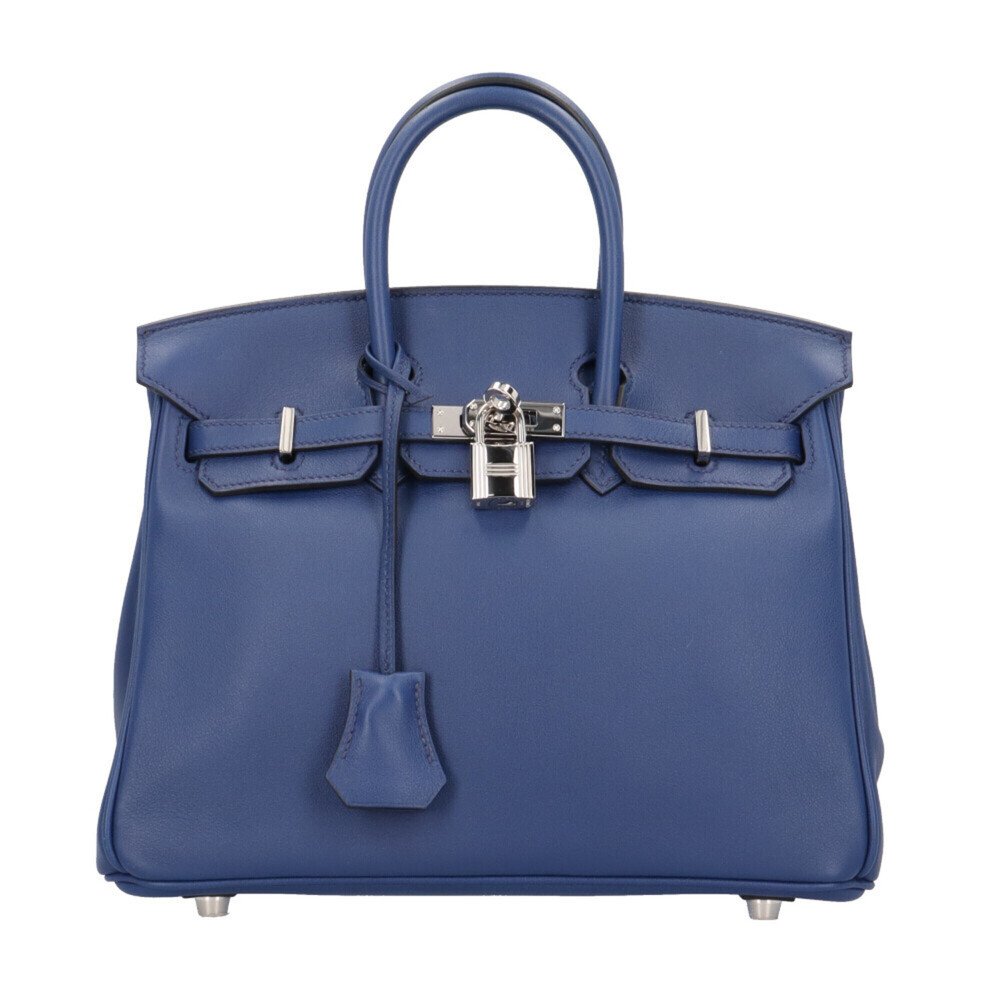 Women's Hermes Birkin 25 Handbag, Veau Swift Leather, Blue