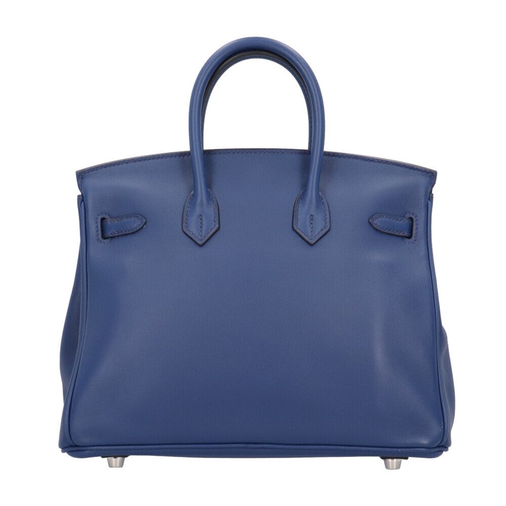 Women's Hermes Birkin 25 Handbag, Veau Swift Leather, Blue — view 2