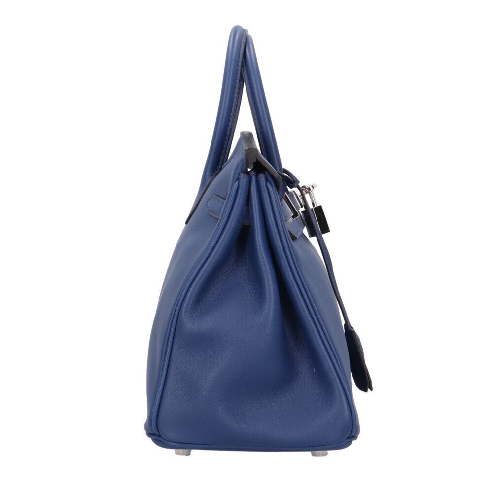 Women's Hermes Birkin 25 Handbag, Veau Swift Leather, Blue — view 3