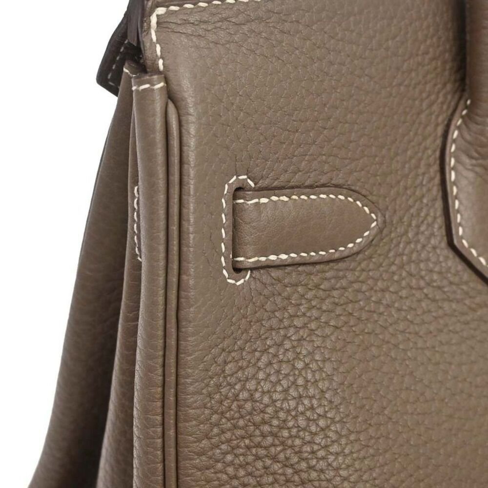 Hermes Birkin Etoupe Taurillon Clémence With Palladium Hardware Gray Calfskin — view 3