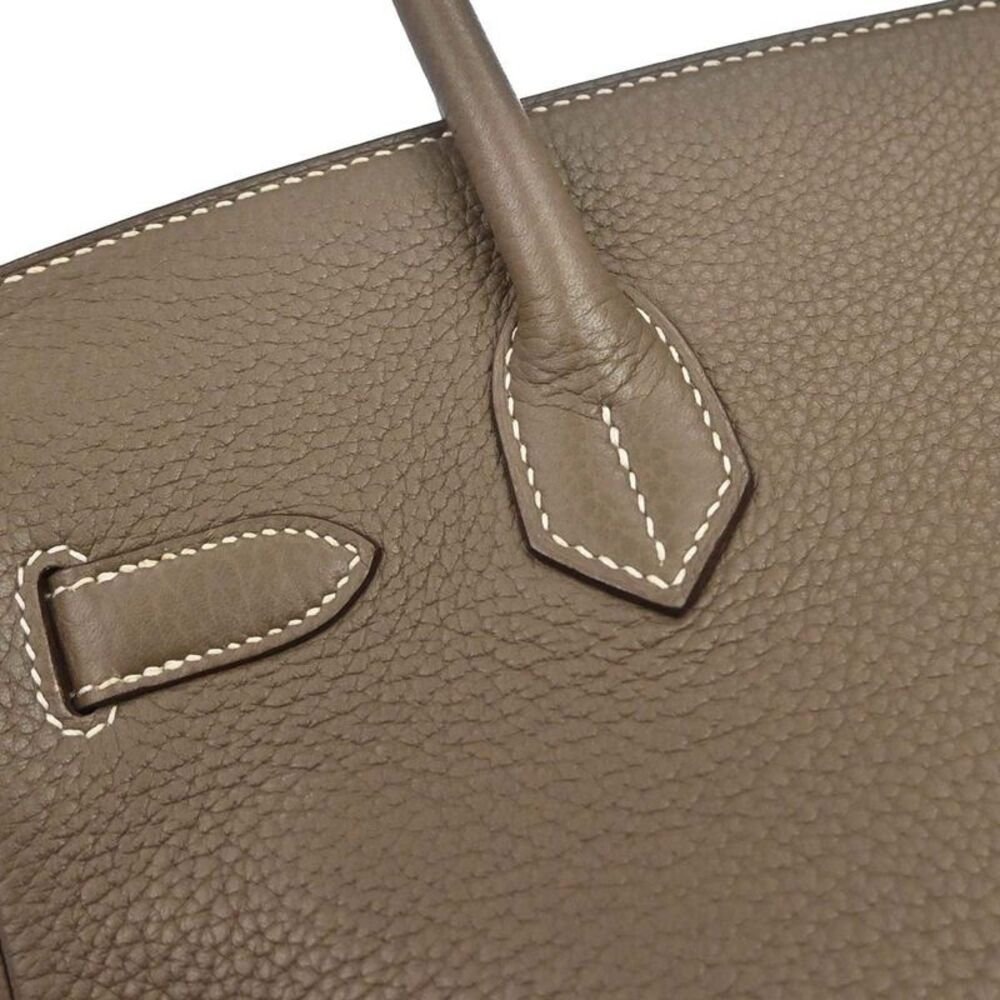 Hermes Birkin Etoupe Taurillon Clémence With Palladium Hardware Gray Calfskin — view 4