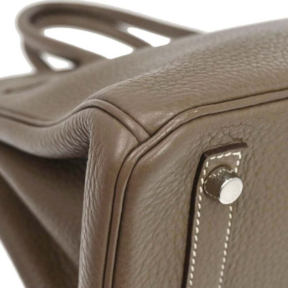 Hermes Birkin Etoupe Taurillon Clémence With Palladium Hardware Gray Calfskin — view 5