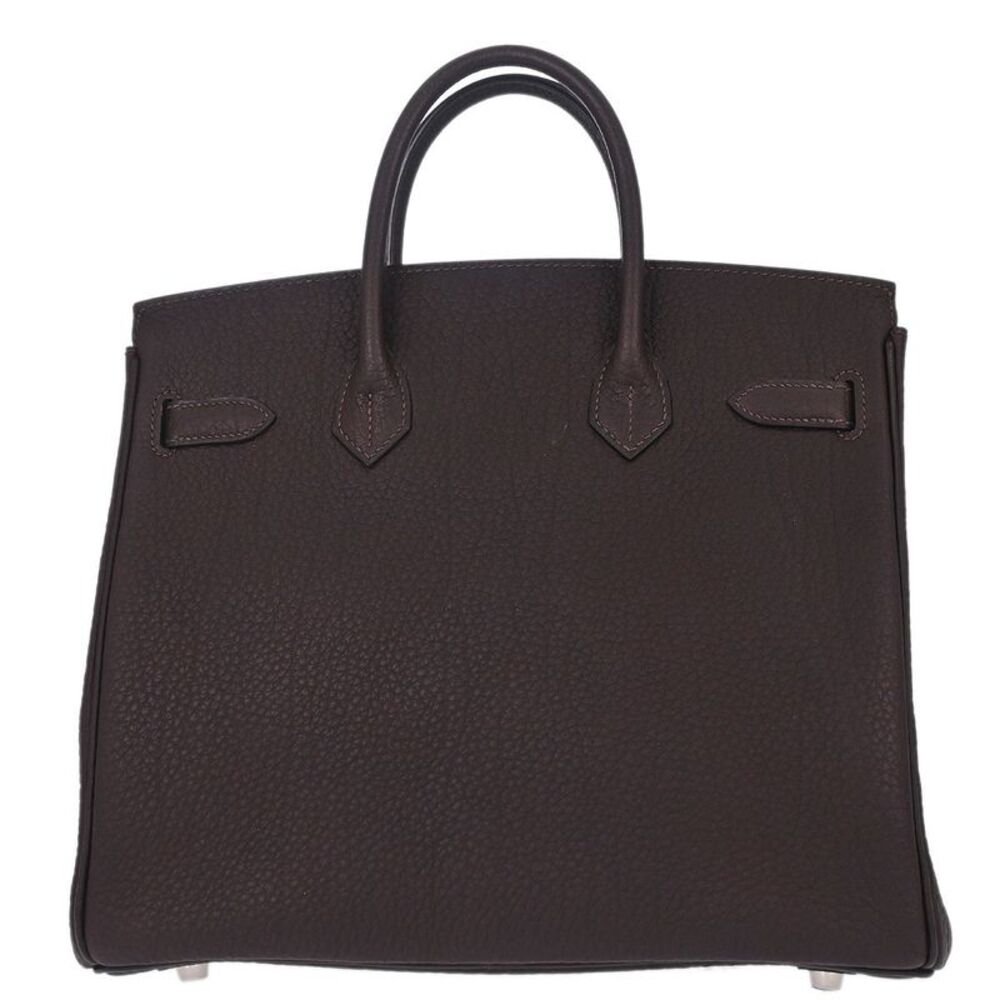 Hermes Hac Birkin Black Fjord With Palladium Hardware Brown Leather Handbag — view 2