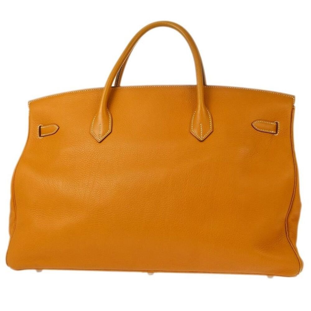 Hermes Birkin Orange Fjord With Palladium Hardware Brown Leather Handbag — view 2