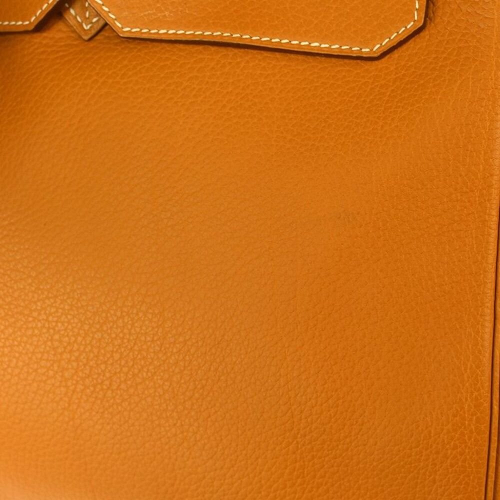 Hermes Birkin Orange Fjord With Palladium Hardware Brown Leather Handbag — view 5