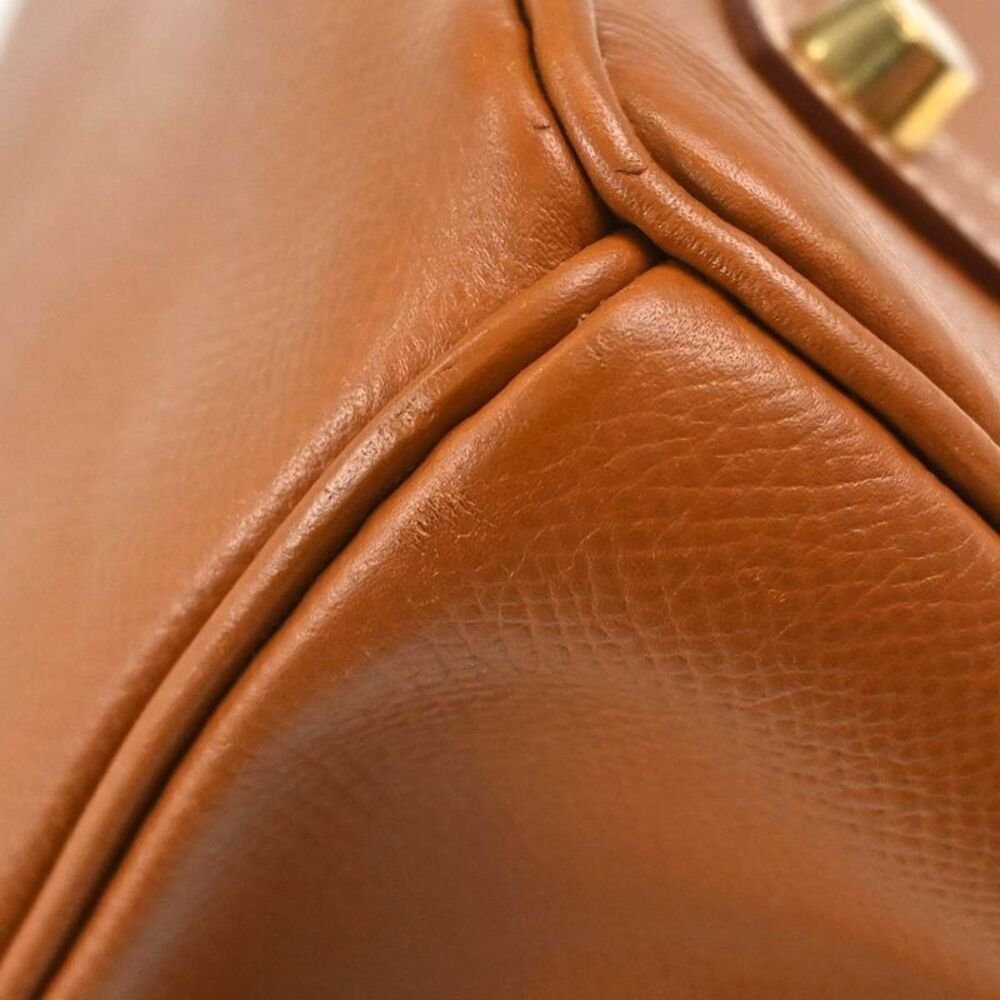 Hermes Birkin Gold Courchevel With Gold Hardware Gold Leather Handbag — view 5