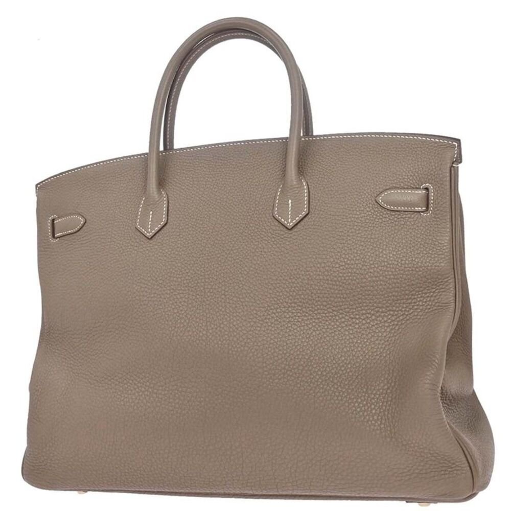 Hermes Birkin Etoupe Togo With Gold Hardware Gray Calfskin Handbag — view 2