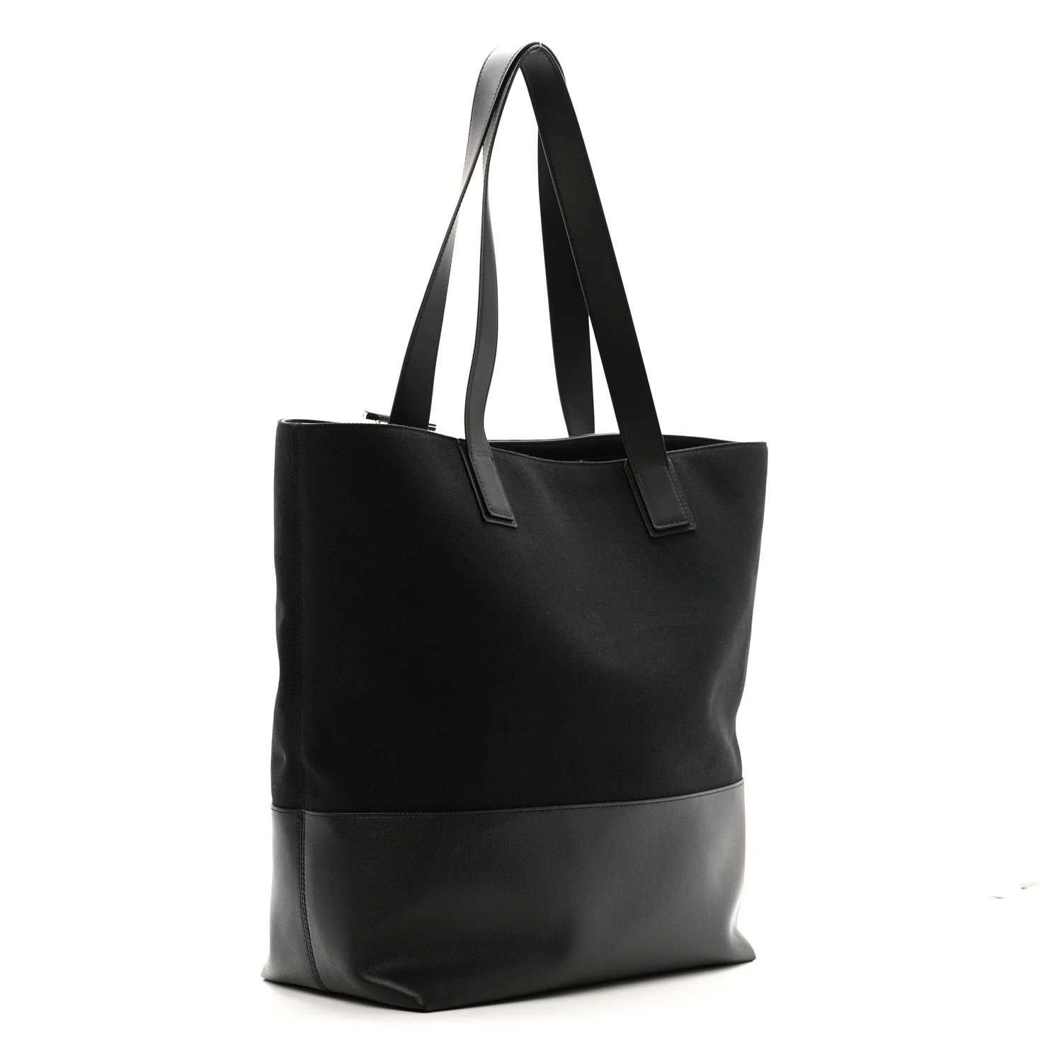 Alexander McQueen Canvas Calfskin T-Bar Shopping Bag Black — view 3