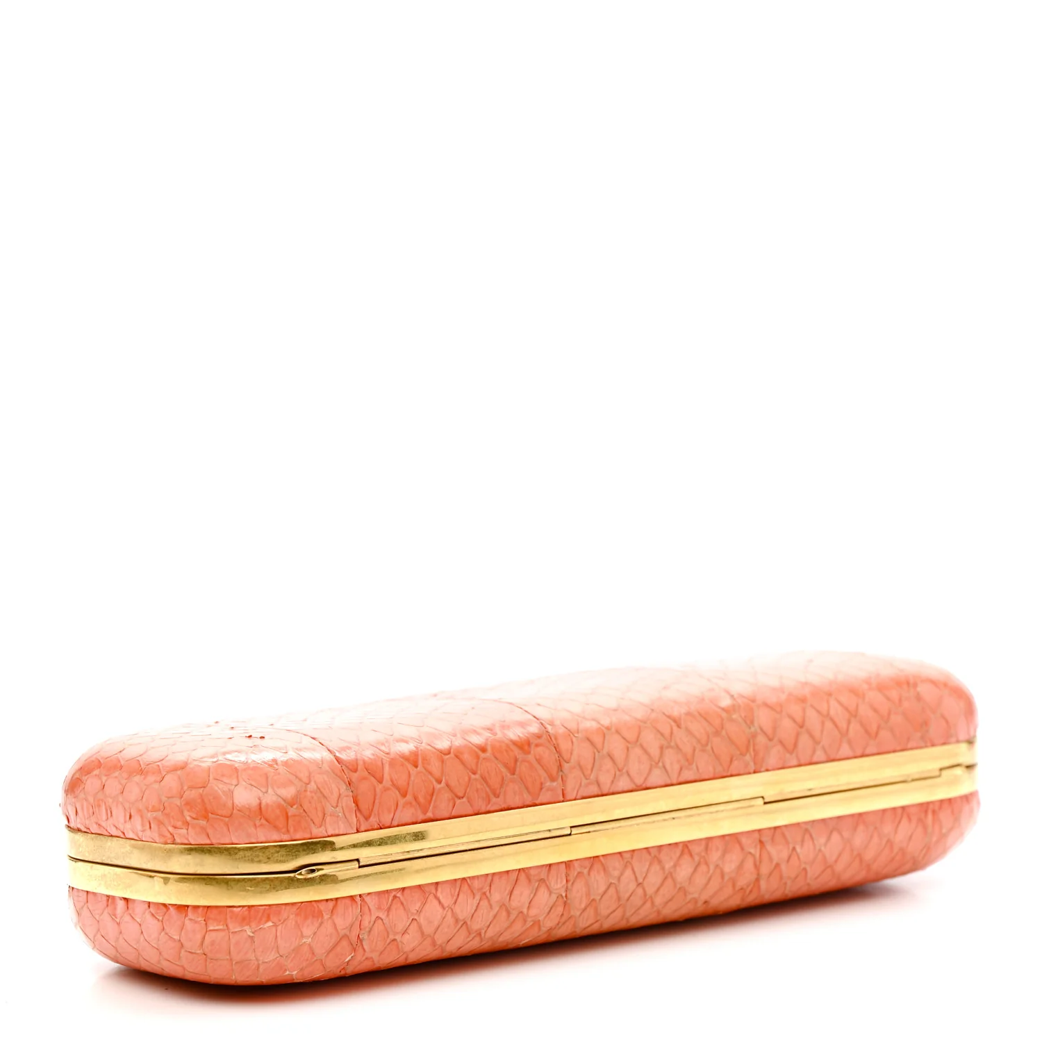Alexander McQueen Snakeskin Knuckle Box Clutch Orange — view 4
