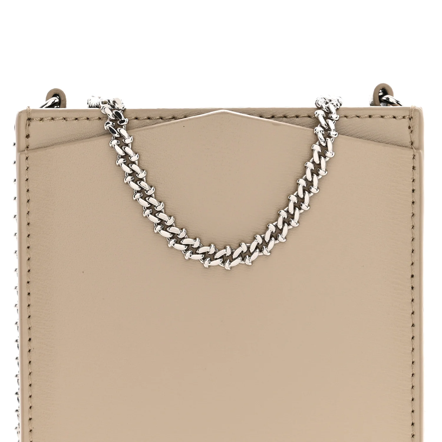 Alexander McQueen Calfskin Chain Phone Case Beige — view 3