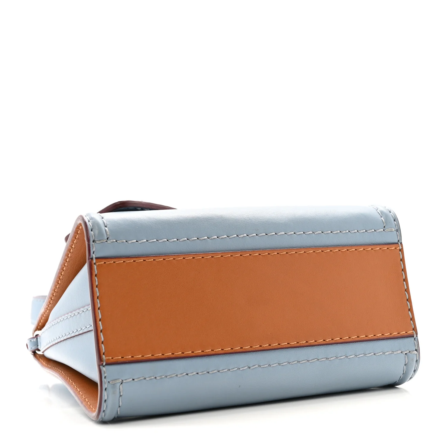 Alexander McQueen Calfskin The Short Story Shoulder Bag Blue Brown — view 4