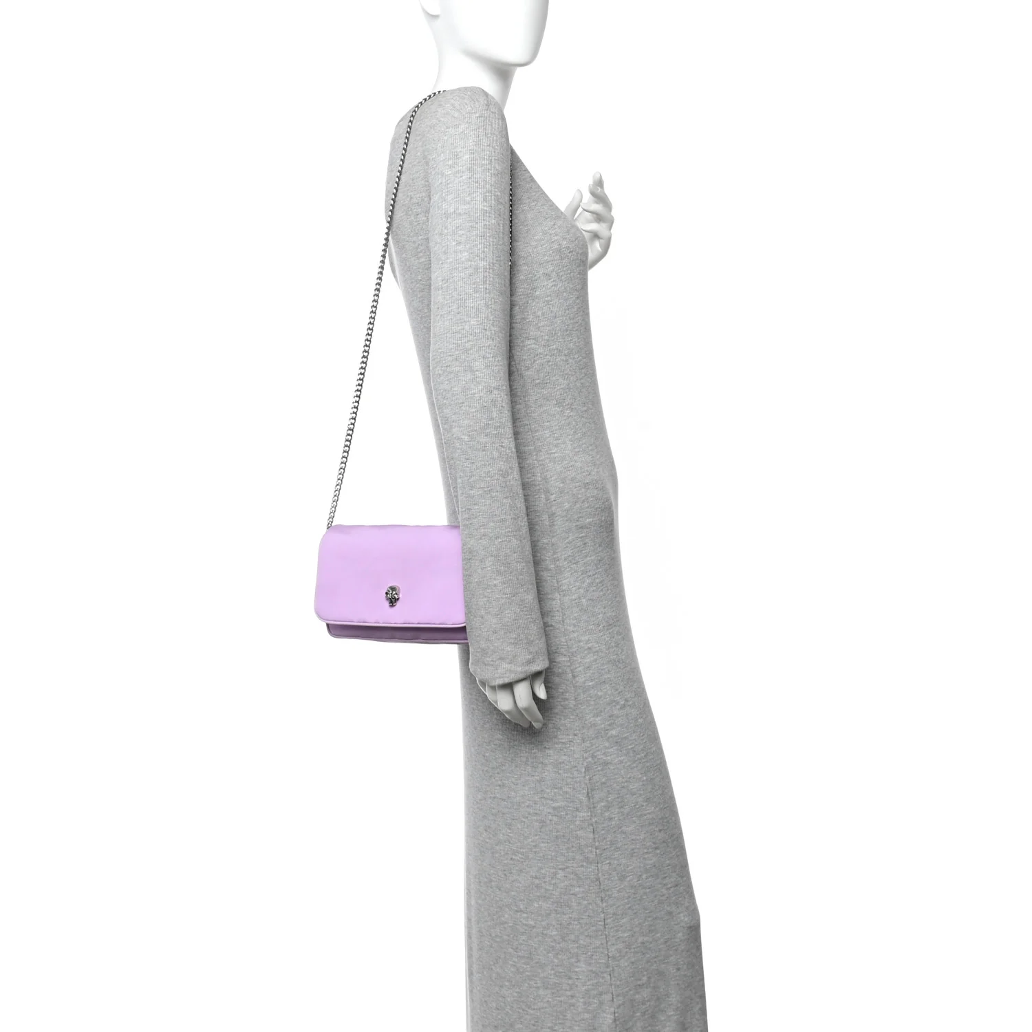 Alexander McQueen Nylon Skull Camera Crossbody Bag Lilac — view 2