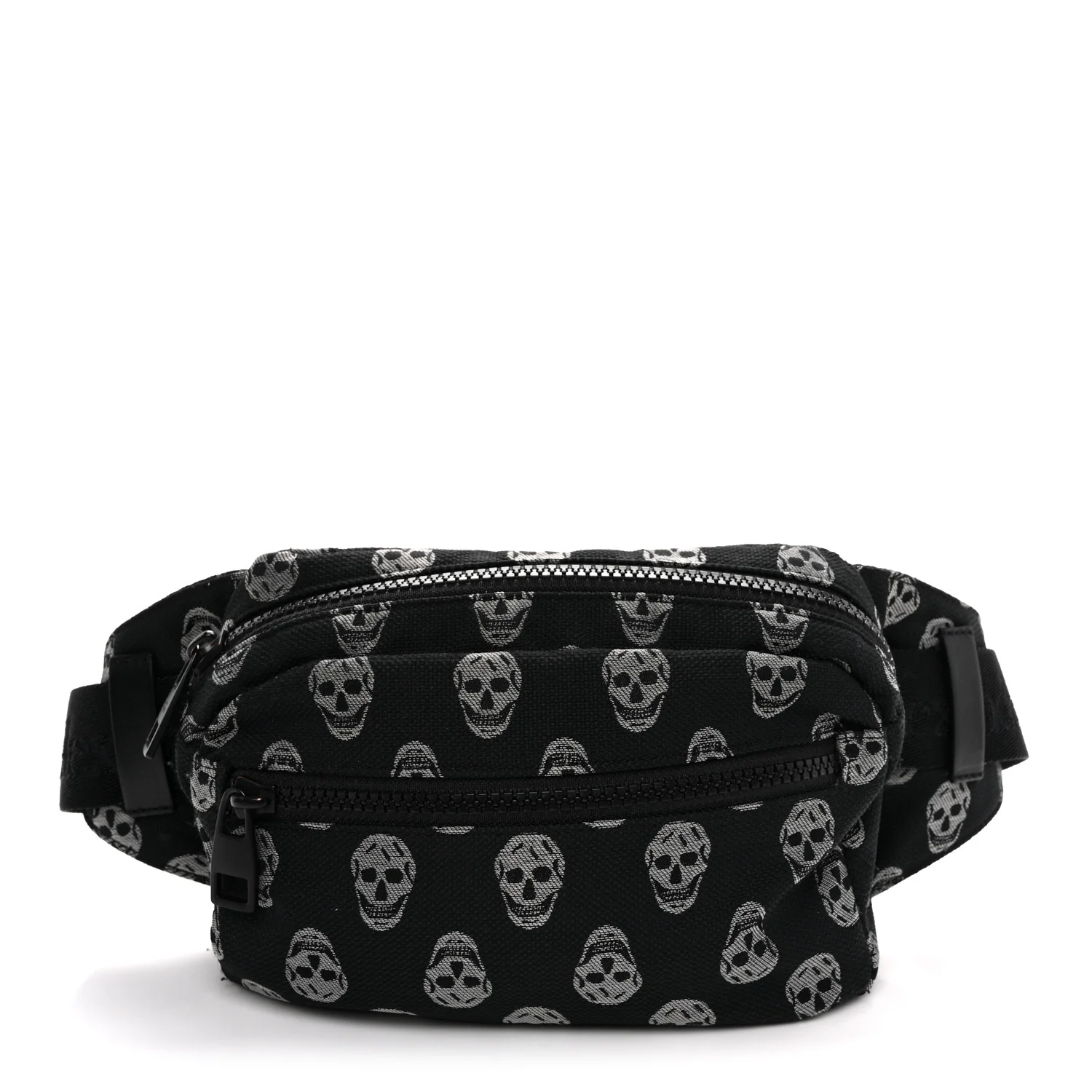 Alexander McQueen Jacquard Skull Belt Bag Black White