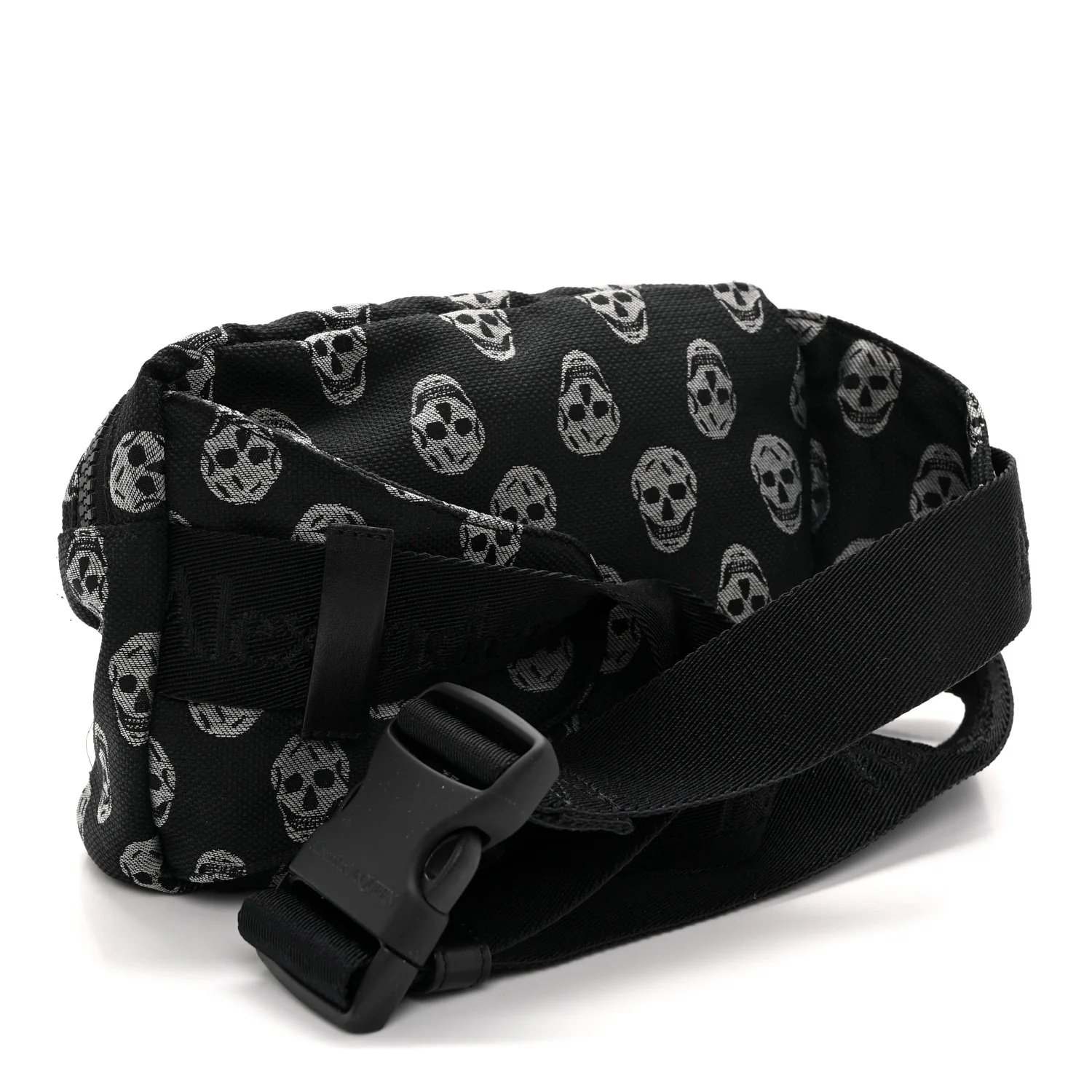 Alexander McQueen Jacquard Skull Belt Bag Black White — view 3