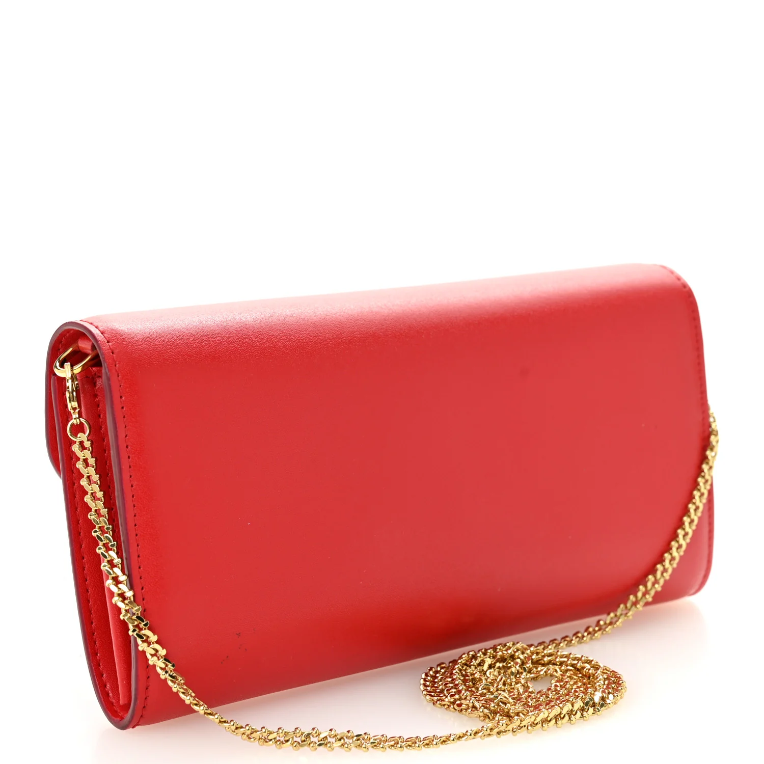 Alexander McQueen Calfskin Wallet on Chain Red — view 4