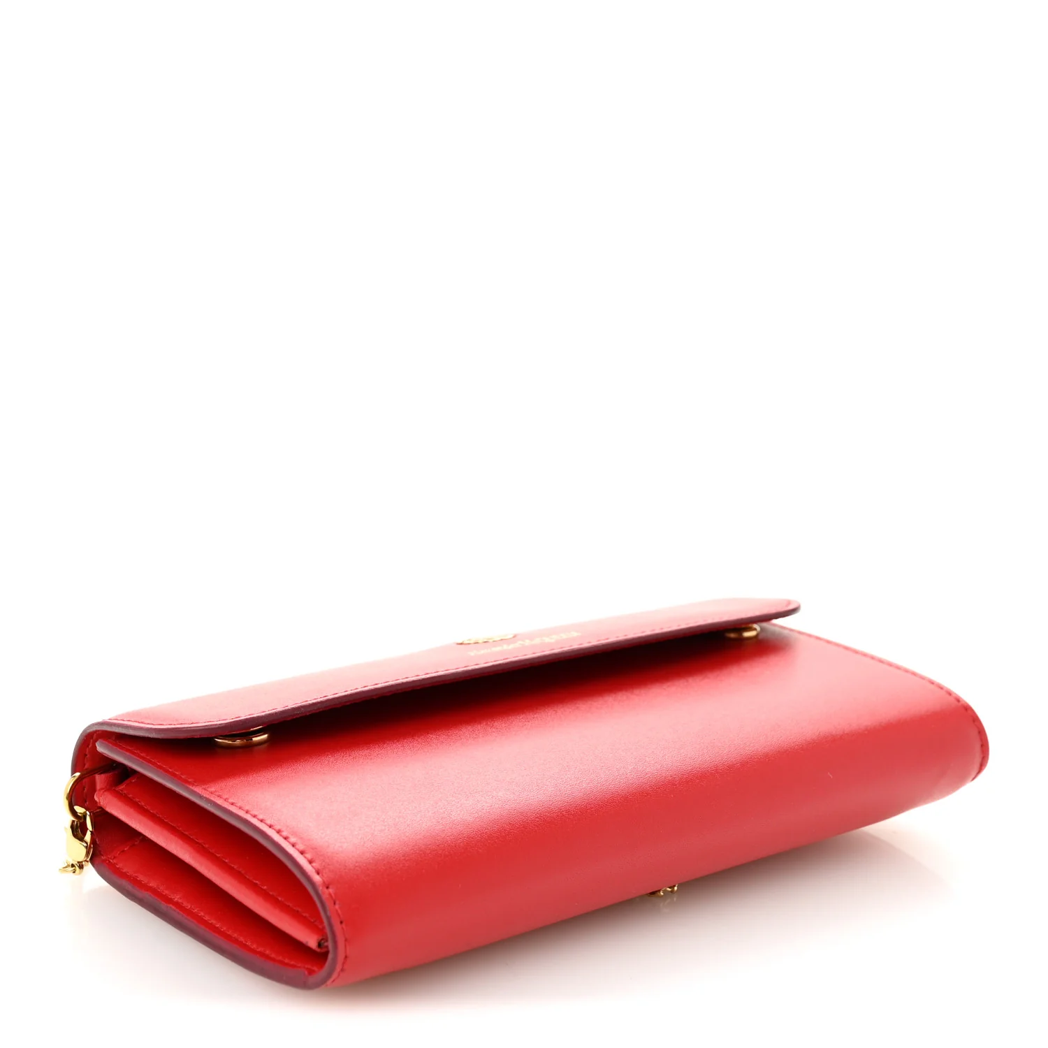 Alexander McQueen Calfskin Wallet on Chain Red — view 5
