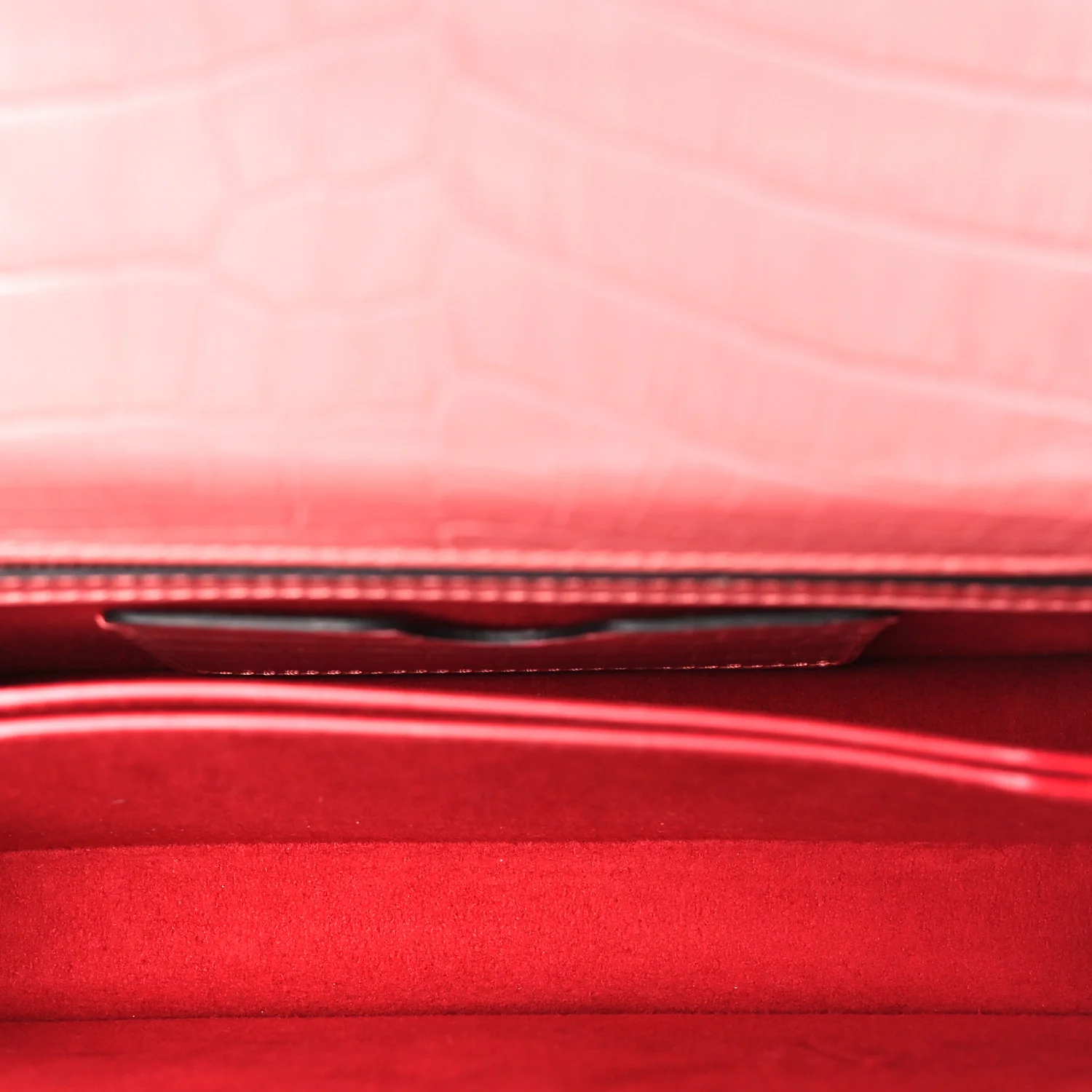 Alexander McQueen Shiny Crocodile Embossed Jeweled Satchel Pink — view 5