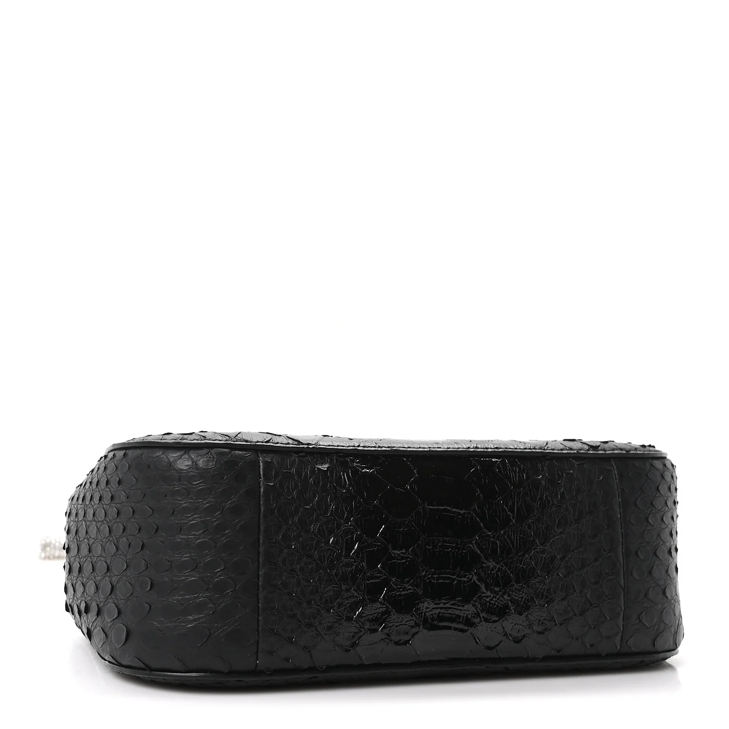 Alexander McQueen Snakeskin Crystal Mini T Bar Top Handle Black — view 4