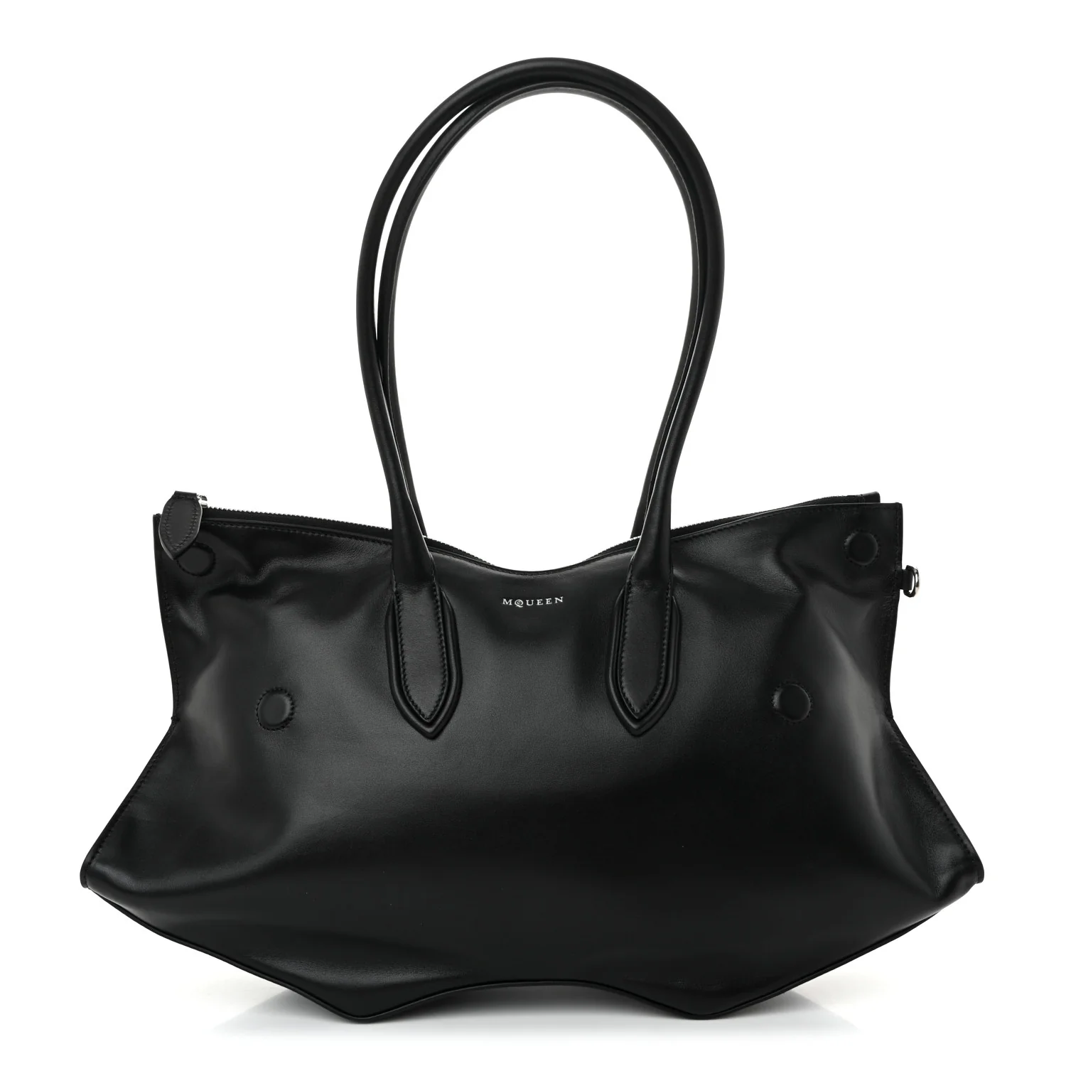 Alexander McQueen Calfskin The Manta Bag Black Black