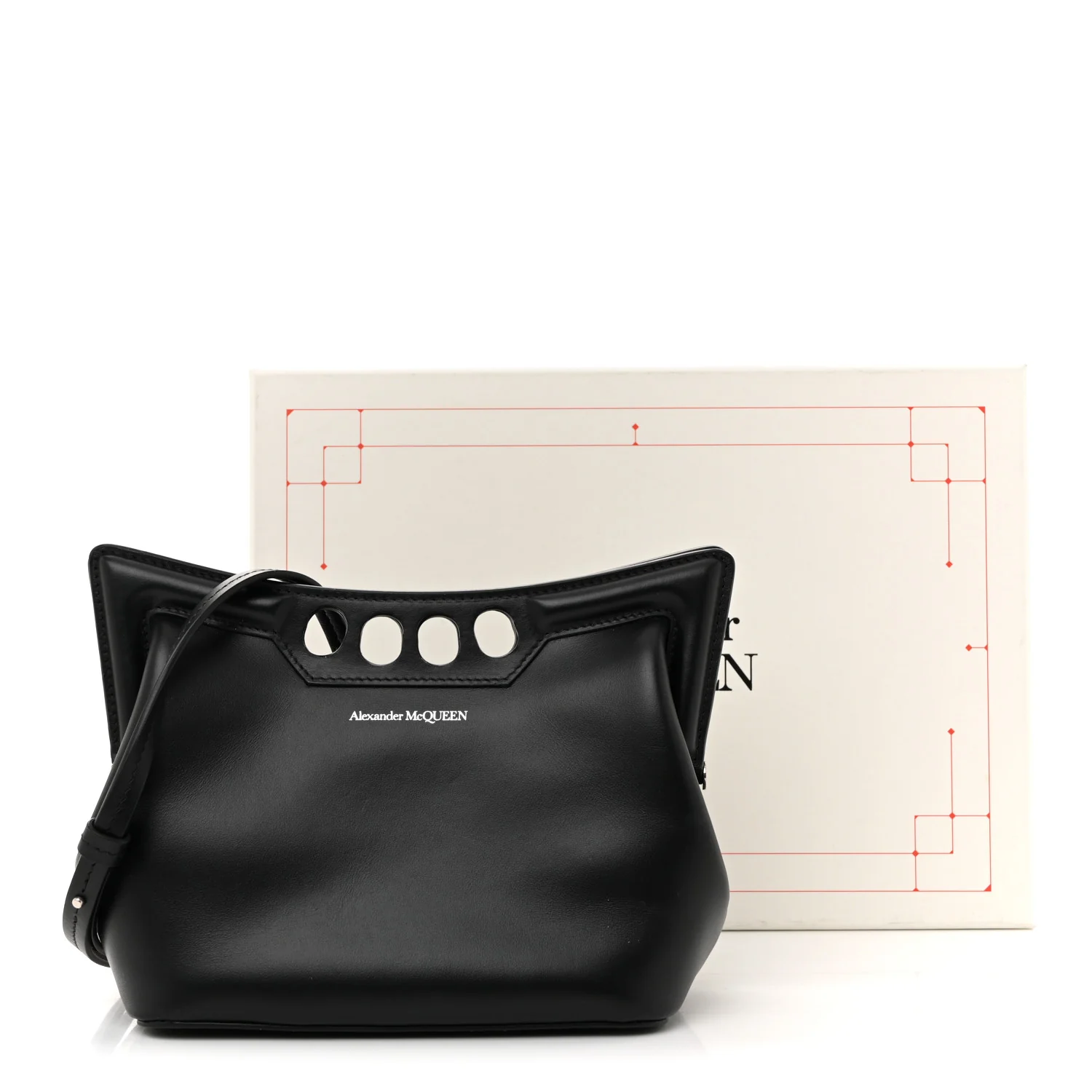Alexander McQueen Calfskin The Peak Mini Bag Black
