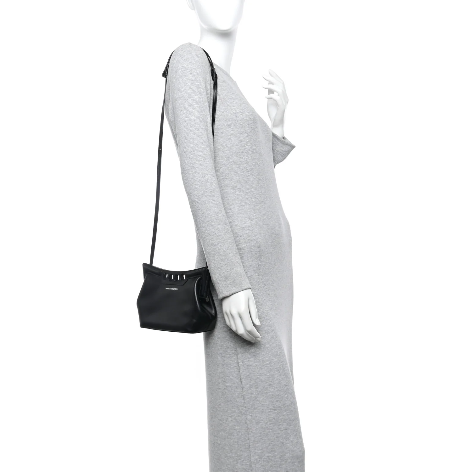 Alexander McQueen Calfskin The Peak Mini Bag Black — view 2