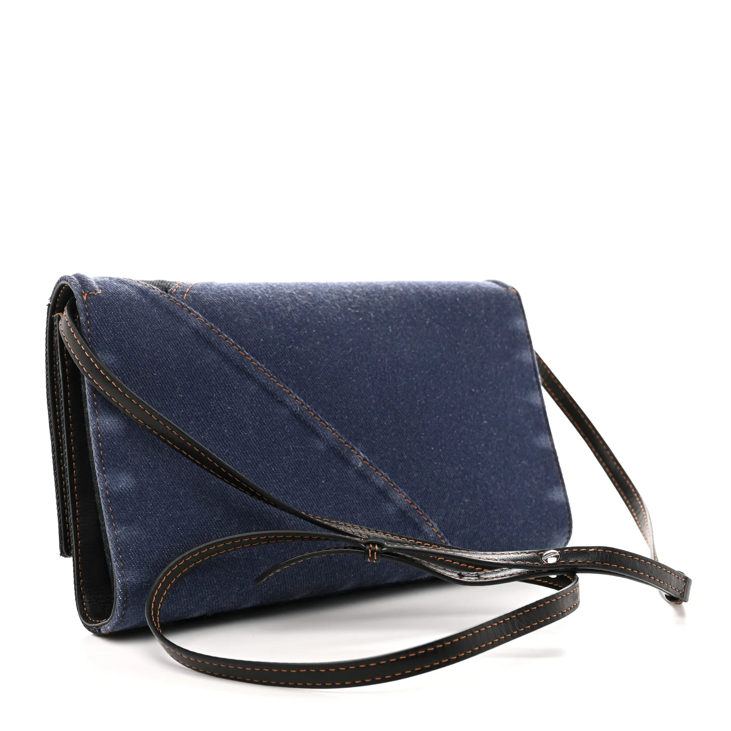 Alexander McQueen Denim Calfskin The Story Shoulder Bag Blue — view 3