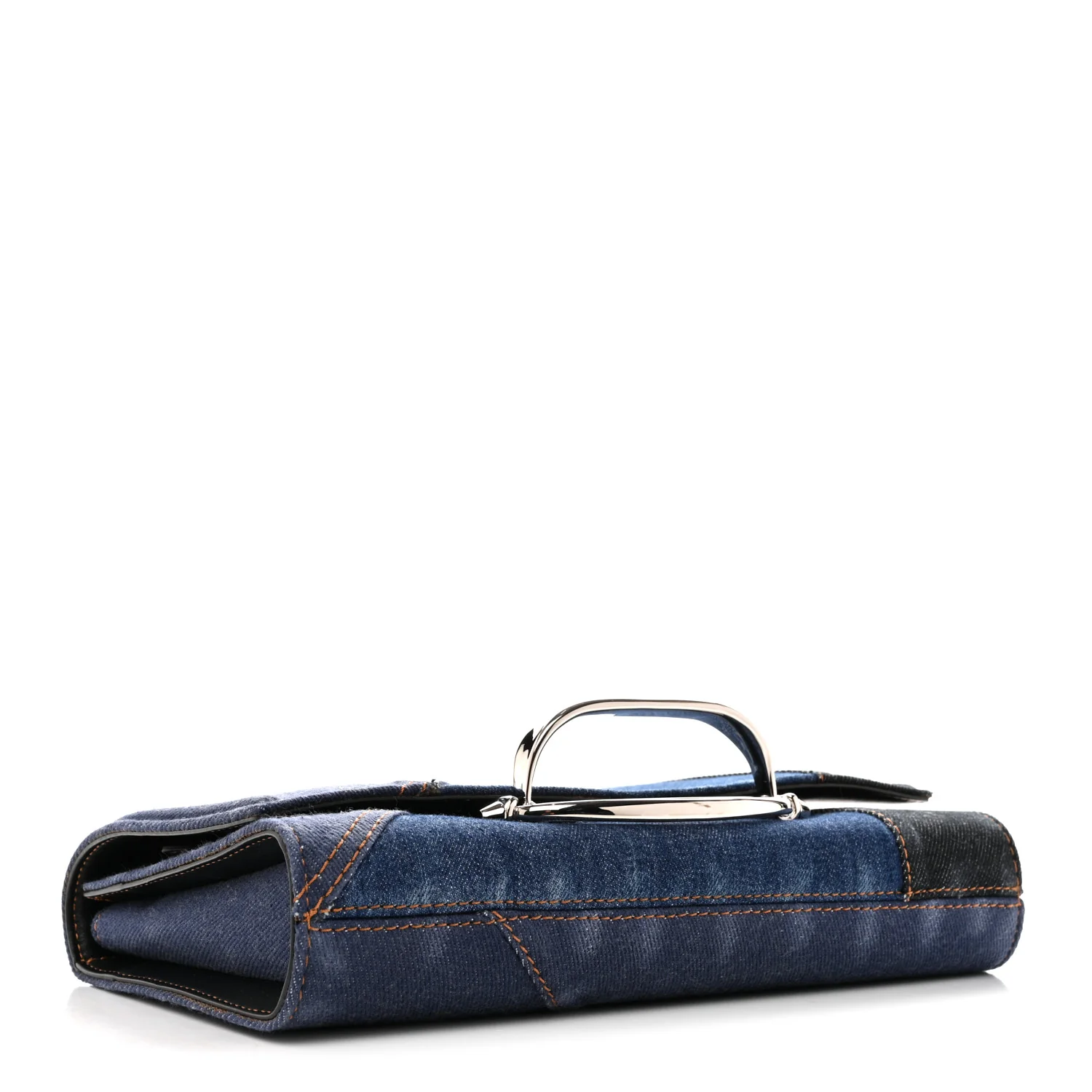 Alexander McQueen Denim Calfskin The Story Shoulder Bag Blue — view 4