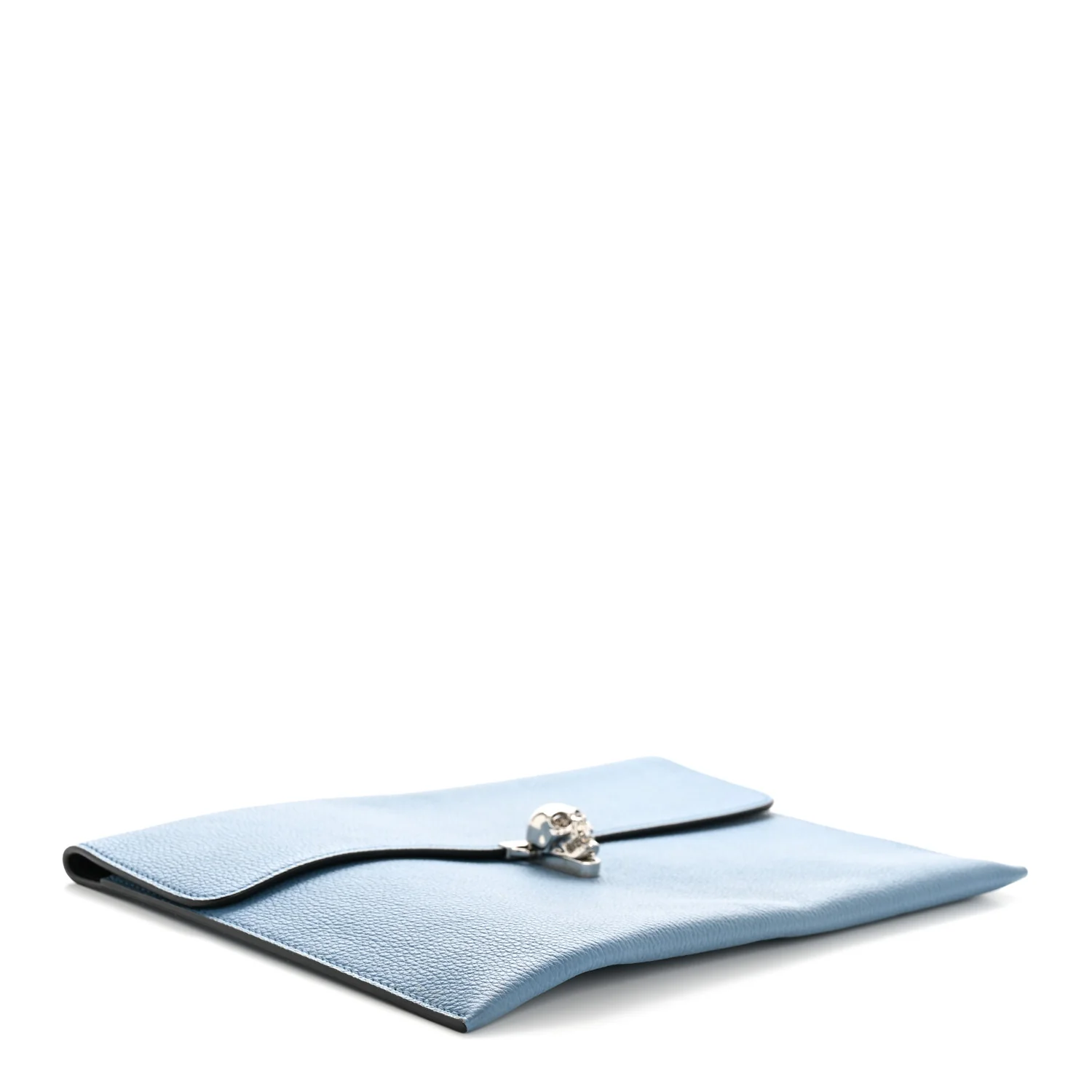 Alexander McQueen Calfskin Skull Envelope Clutch Blue — view 4