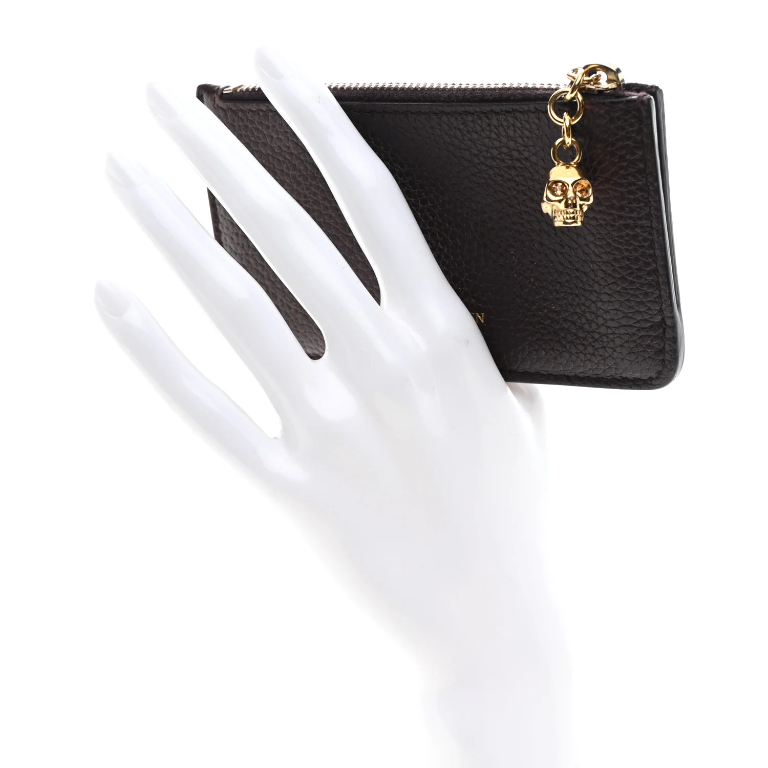 Alexander McQueen Calfskin Card Holder Wallet Burgundy — view 2