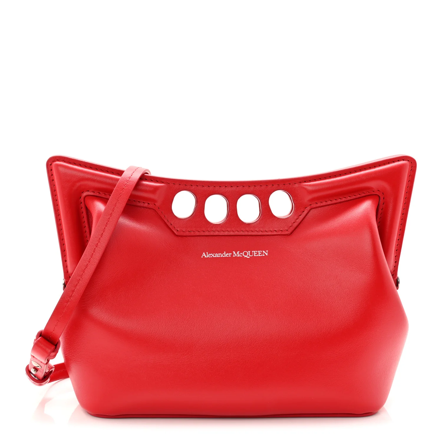 Alexander McQueen Calfskin The Peak Mini Bag Welsh Red
