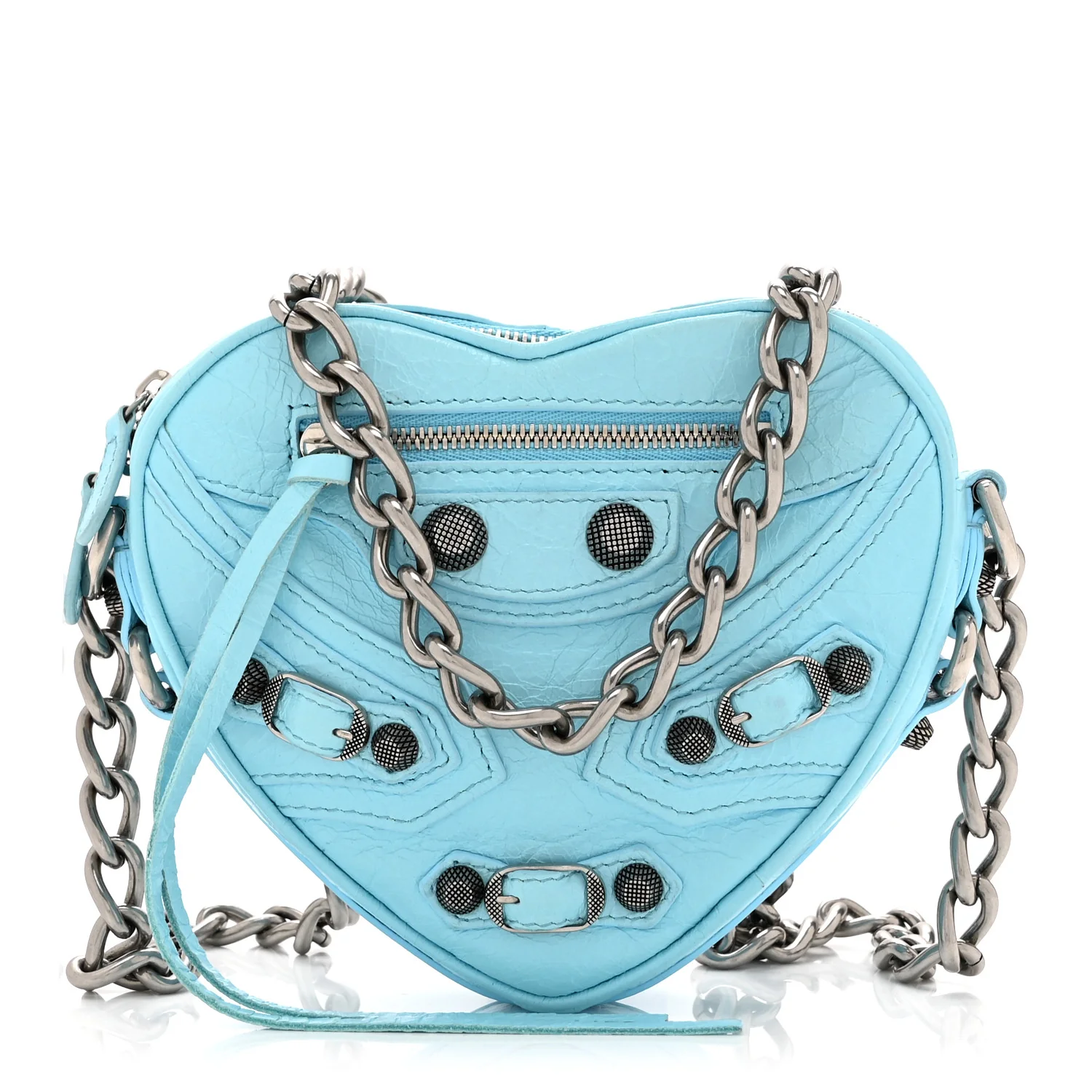Balenciaga Agneau Arena Mini Le Cagole Heart Bag Blue